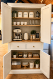 Housekeeper / Coffee & Tea Station 2 Door with 2 over 2 Base (No Spice Racks) - 2m High TRADITIONAL CORNICE or Shaker Flat Top