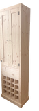 *2m high 2 Door Narrow Tall Display with Wine Rack & Drawer (2 m high x 61 cm wide x 33.5 cm deep)