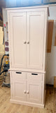 BESPOKE ^Housekeepers 2 Door with 2 over 2 Base Storage Larder Cupboard - 60 cm Deep - with SPICE RACKS