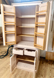 BESPOKE ^Housekeepers 2 Door with 2 over 2 Base Storage Larder Cupboard - 60 cm Deep - with SPICE RACKS