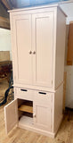 BESPOKE ^Housekeepers 2 Door with 2 over 2 Base Storage Larder Cupboard - 60 cm Deep - with SPICE RACKS