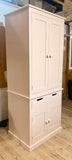 BESPOKE ^Housekeepers 2 Door with 2 over 2 Base Storage Larder Cupboard - 60 cm Deep - with SPICE RACKS