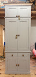 *2 m HIGH Kitchen 2 Door with 2 over 2 Base - Storage Larder Cupboard with Spice Racks - TRADITIONAL CORNICE