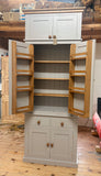 *2 m HIGH Kitchen 2 Door with 2 over 2 Base - Storage Larder Cupboard with Spice Racks - TRADITIONAL CORNICE