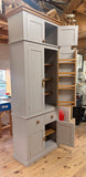 *2 m HIGH Kitchen 2 Door with 2 over 2 Base - Storage Larder Cupboard with Spice Racks - TRADITIONAL CORNICE