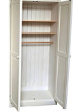 BESPOKE Wardrobe Full Hanging 2 Door with Hanging rail and 2 x high set adjustable shelves - Solid Wood
