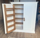 **122 cm High - Low Larder Pantry Storage Cupboard with Spice Rack for Kitchen or Utility Room (40 cm deep)