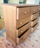 **Solid Pine Merchant Style Chest of 9 Drawers - UK MADE