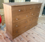 **Solid Pine Merchant Style Chest of 9 Drawers - UK MADE