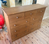 **Solid Pine Merchant Style Chest of 9 Drawers - UK MADE
