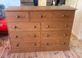 **Solid Pine Merchant Style Chest of 9 Drawers - UK MADE