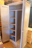 Storage Cupboard with CENTRAL DIVIDE for Ironing Board , Brooms, Hoover, Laundry etc. ALL widths and COLOURS - OPTION 3