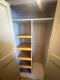 Storage Cupboard with CENTRAL DIVIDE for Ironing Board , Brooms, Hoover, Laundry etc. ALL widths and COLOURS - OPTION 3