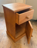 Bedside Chest / Pot Cupboard Solid Wood 1 Door and 1 Drawer Width: 40 cm   Height: 70 cm   Depth: 37 cm