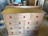 BESPOKE *Solid Pine Merchant Style Chest of 9 Drawers - UK MADE