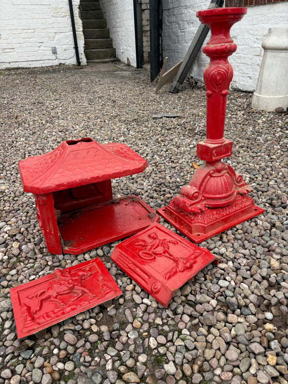Cast Iron red mail box - DAMAGED   ***CLEARANCE***    COLLECTION ONLY