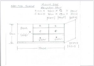 BESPOKE 1 Door, 2 DRAWER AND OPEN TV UNIT - to customer specifications