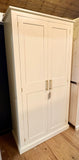 *Utility Storage Cupboard with CENTRAL DIVIDE for Ironing Board , Brooms, Hoover, Laundry etc. ALL SIZES and COLOURS - OPTION 3