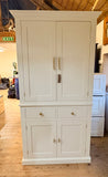 *2 m HIGH Kitchen 2 Door with 2 over 2 Base - Storage Larder Cupboard with Spice Racks - TRADITIONAL CORNICE