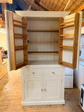 *2 m HIGH Kitchen 2 Door with 2 over 2 Base - Storage Larder Cupboard with Spice Racks - TRADITIONAL CORNICE