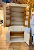 *2 m HIGH Kitchen 2 Door with 2 over 2 Base - Storage Larder Cupboard with Spice Racks - TRADITIONAL CORNICE