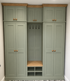 Hall, Utility/Cloak Room Cupboard with Coat Rack, Shoe Bench 4 Door COMBINATION and 6 Door EXTRA STORAGE TOP BOX - 2.1 m wide