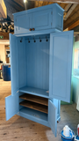 Panelled Hallway, Cloak Room 2 Door Storage Cupboard with Coat Hooks and 2 Door Lower Shoe Cupboard with or without TOP BOX (35 cm deep)