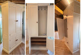 Panelled Hallway, Cloak Room 2 Door Storage Cupboard with Coat Hooks and 2 Door Lower Shoe Cupboard with or without TOP BOX (35 cm deep)