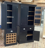 *2m high 2 Door Narrow Tall Display with Wine Rack & Drawer (2 m high x 61 cm wide x 33.5 cm deep)