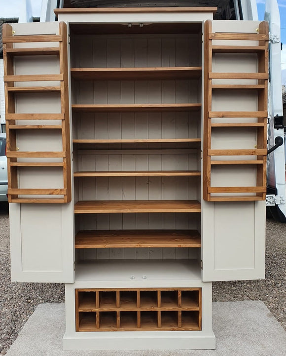 **IN STOCK** ONE only *Kitchen Larder Pantry with 12 Bottle Wine Rack and Spice Racks (40 cm deep) 90 cm WIDE