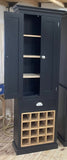 *2m high 2 Door Narrow Tall Display with Wine Rack & Drawer (2 m high x 61 cm wide x 33.5 cm deep)