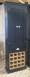 *2m high 2 Door Narrow Tall Display with Wine Rack & Drawer (2 m high x 61 cm wide x 33.5 cm deep)