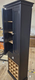 *2m high 2 Door Narrow Tall Display with Wine Rack & Drawer (2 m high x 61 cm wide x 33.5 cm deep)