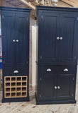 *2m high 2 Door Narrow Tall Display with Wine Rack & Drawer (2 m high x 61 cm wide x 33.5 cm deep)