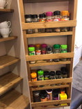 >Kitchen Unit Larder Pantry Cupboard with Spice Rack - Full Length Door - Narrow - (60 cm deep)