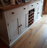 >6' wide Sideboard with Contrast Top and Central Wine Rack