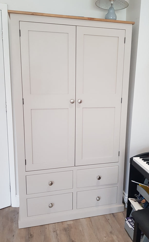 >House Keepers Larder Pantry 2 Door with 4 Drawer Storage Cupboard (40 cm deep) with SPICE RACKS