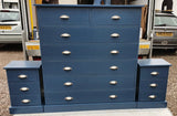 Solid Pine 3 Drawer Bedside Cabinet Chest (Large)