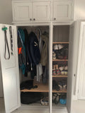 <3 Door Hall, Utility Room, Toys, Cloak Room Coat & Shoe OPTION 1 with Extra Top Box Storage Cupboard (35 cm deep)