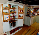 <3 Door Kitchen Larder Pantry with 18 Bottle Wine Rack and Spice Racks (40 cm or 50 cm deepdeep)