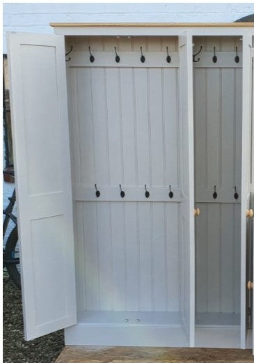 3 Door Hall Utility Room Cloak Room Coat Shoe Storage Cupboard Cheshire Pine and Oak