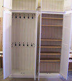 >4 Door Hall Coat & Shoe or Toys Storage Cupboard, Hooks, Shelves and EXTRA TOP BOX Storage (40 cm deep) OPTION 1
