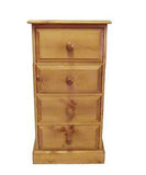 *Solid Pine 4 Drawer Wellington / Narrow Chest of Drawers