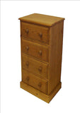 *Solid Pine 4 Drawer Wellington / Narrow Chest of Drawers