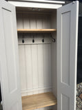 >NEW 2 door Hallway, Utility, Cloak Room Storage Cupboard with Coat Hooks and 3 Shelves (35 cm deep) ALL SIZE VARIATIONS - Option 1