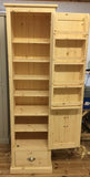 >Larder Pantry Cupboard with Spice Rack & Drawer - Narrow 1 Door - (40 cm Deep)