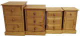 Solid Pine 3 Drawer Bedside Cabinet Chest (Medium)