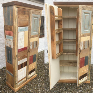 **IN STOCK**BESPOKE Kitchen Larder Pantry Cupboard with Spice Racks, Reclaimed Timber ONE ONLY
