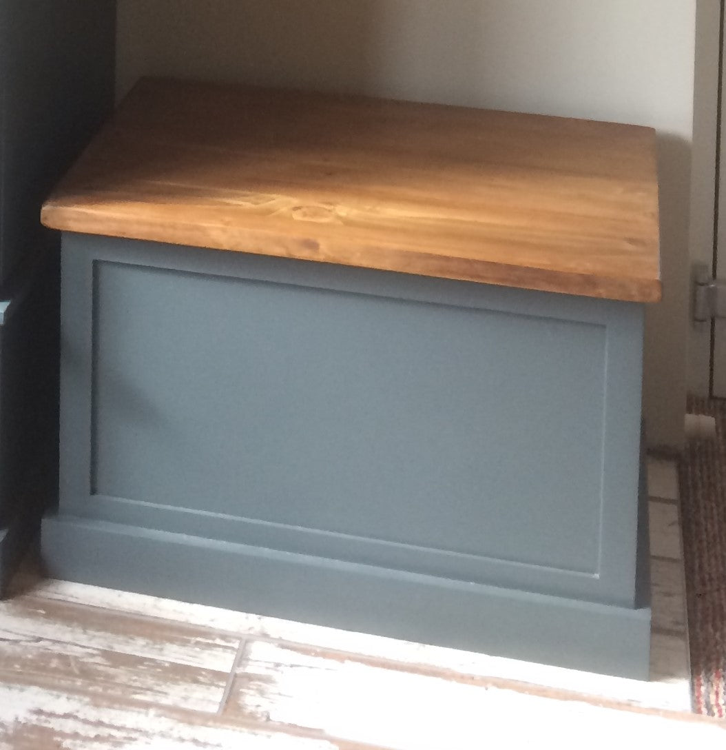 One Panelled Storage Box SEAT (50 cm deep) – Cheshire Pine and Oak