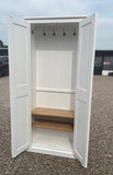 **IN STOCK** One Only - READY FOR COLLECTION - 2 door Hallway, Utility, Cloak Room Storage Cupboard with Hooks and Shelves (35 cm deep)
